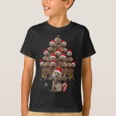 Weimaraner Dog Christmas Tree Lights Santa Hat Xma T-Shirt (Vorderseite)