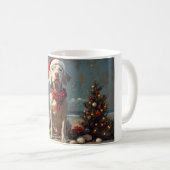 Weimaraner Dog Christmas Vintag Beach Kaffeetasse (VorderseiteRechts)