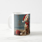 Weimaraner Dog Christmas Vintag Beach Kaffeetasse (Vorderseite Links)