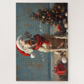 Weimaraner Dog Christmas Vintag Beach Puzzle (Vertikal)