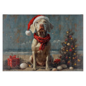 Weimaraner Dog Christmas Vintag Beach Schneidebrett (Vorderseite)