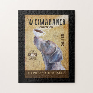Weimaraner Dog Coffee Company Leinwand Puzzle