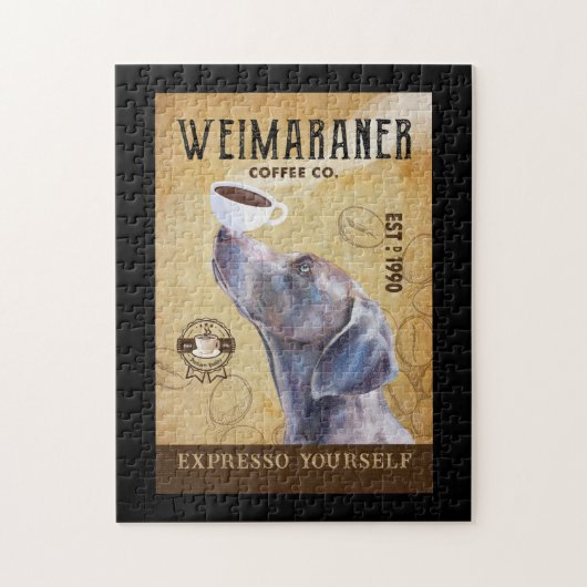 Weimaraner Dog Coffee Company Leinwand Puzzle (Vertikal)
