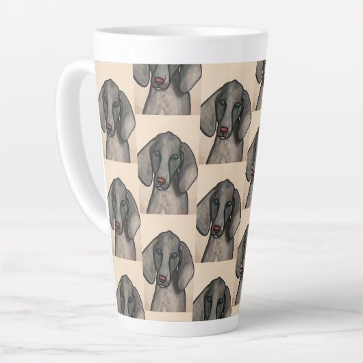 Weimaraner Dog Latte Mug Milchtasse (Linke Ecke)