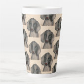 Weimaraner Dog Latte Mug Milchtasse (Vorderseite)