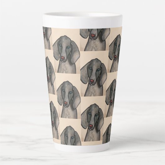 Weimaraner Dog Latte Mug Milchtasse (Vorderseite)