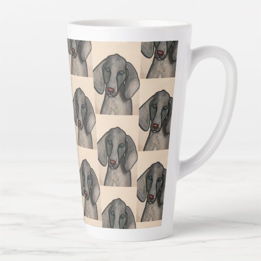 Weimaraner Dog Latte Mug Milchtasse (Rechts)