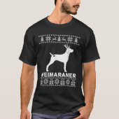 Weimaraner Dog Lover Xmas Reindeer Ugly Christmas T-Shirt (Vorderseite)