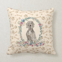 Weimaraner Dog Paw Print & Floral Niedlich
