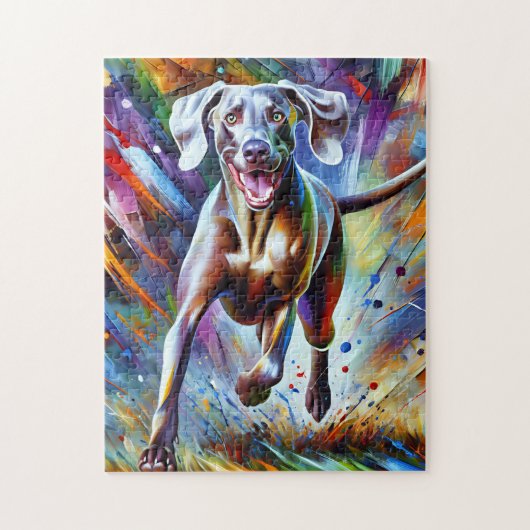 Weimaraner Dog Portrait Akrylkkunstdruckhund Puzzle (Vertikal)