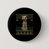 Weimaraner Dog Ugly Christmas Sweaters Holiday San Button (Vorderseite)