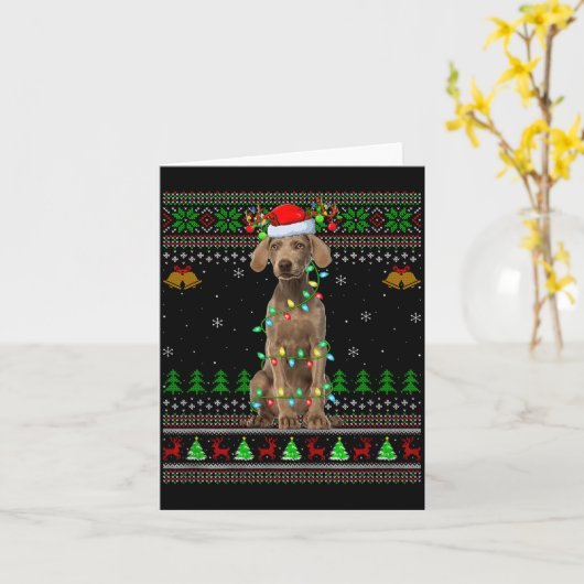 Weimaraner Dog Ugly Christmas Sweaters Holiday San Karte (Gelbe Blume)
