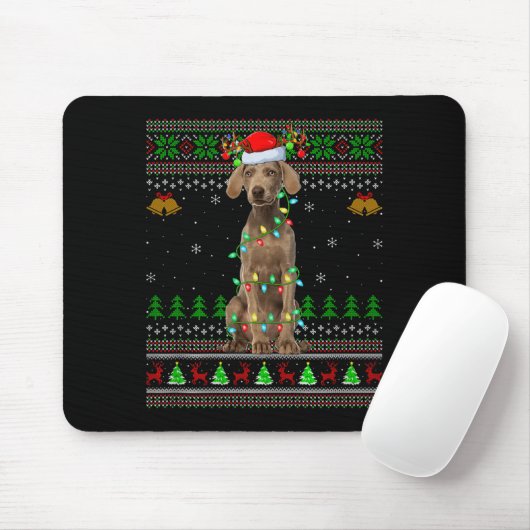 Weimaraner Dog Ugly Christmas Sweaters Holiday San Mousepad (Mit Mouse)