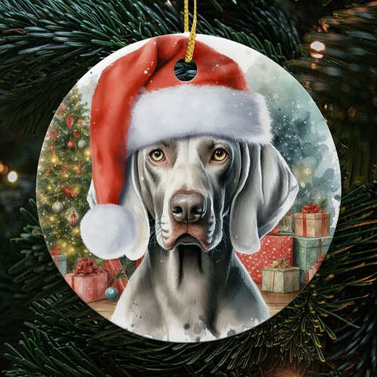 Weimaraner Dog Watercolor Weihnachten Keramik Ornament