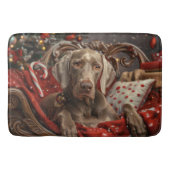 Weimaraner Dog Weihnachtsfest Badematte (Vorderseite)