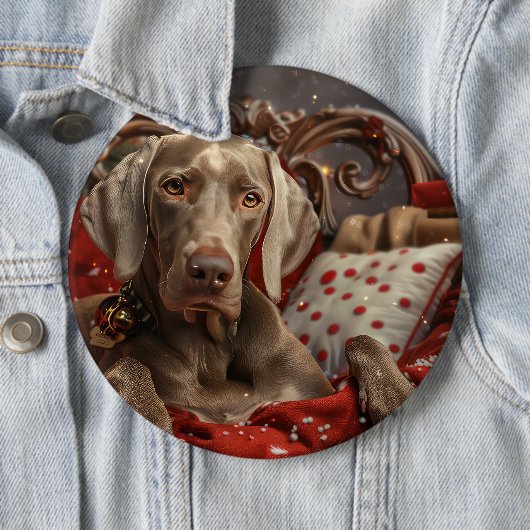 Weimaraner Dog Weihnachtsfest Button (Beispiel)