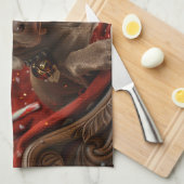 Weimaraner Dog Weihnachtsfest Geschirrtuch (Viertel Falte)