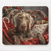 Weimaraner Dog Weihnachtsfest Mousepad (Vorne)
