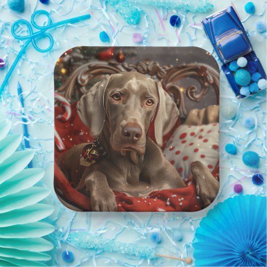 Weimaraner Dog Weihnachtsfest Pappteller (Party)