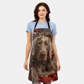 Weimaraner Dog Weihnachtsfest Schürze (Getragen)