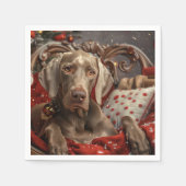 Weimaraner Dog Weihnachtsfest Serviette (Vorderseite)