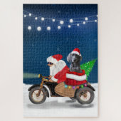 Weimaraner Dog Weihnachtsmann Puzzle (Vertikal)