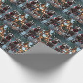 Weimaraner Dogs Christmas Snow Holiday Geschenkpapier (Ecke)