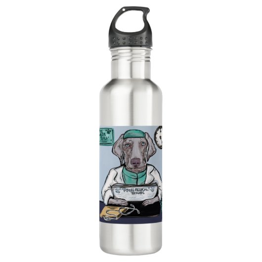 Weimaraner Edelstahlflasche (Vorderseite)