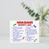 WEIMARANER-Eigentumsrecht 2 Postkarte (Stehend Vorderseite)