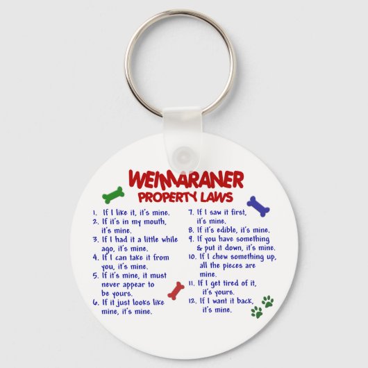 WEIMARANER-Eigentumsrecht 2 Schlüsselanhänger (Vorderseite)