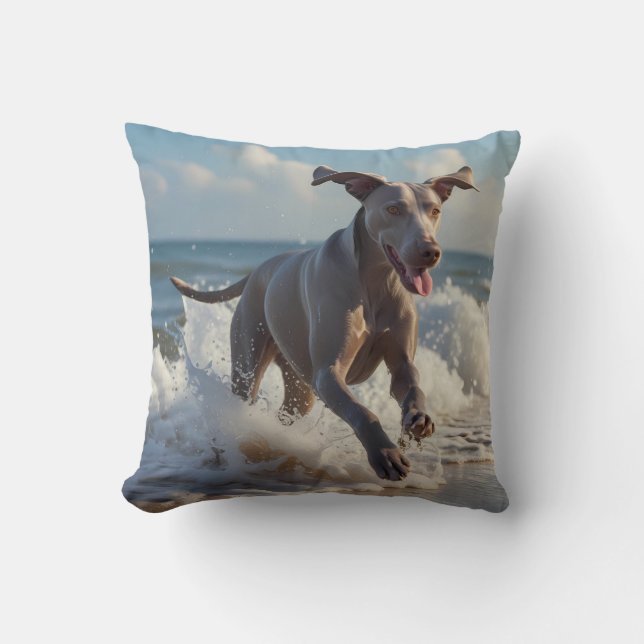 Weimaraner Elegant Throw Kissen (Vorderseite)