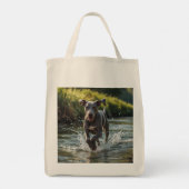 Weimaraner Elegantes Lebensmittelgeschäft Tote Bag Tragetasche (Rückseite)