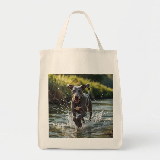 Weimaraner Elegantes Lebensmittelgeschäft Tote Bag Tragetasche (Vorne)