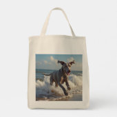 Weimaraner Elegantes Lebensmittelgeschäft Tote Bag Tragetasche (Rückseite)