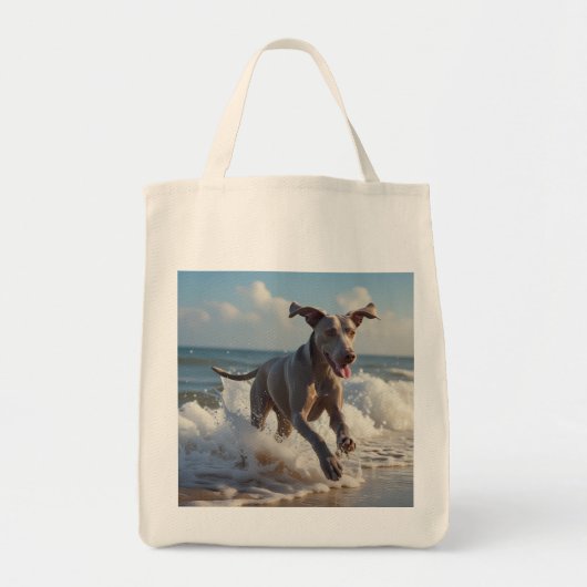 Weimaraner Elegantes Lebensmittelgeschäft Tote Bag Tragetasche (Vorne)