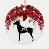 Weimaraner Erinnerungsweihnachtsverzierung Keramik Ornament (Vorne)