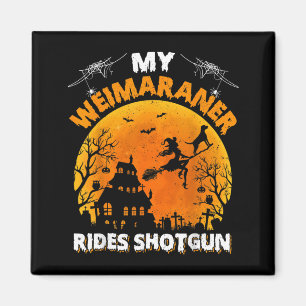 Weimaraner fährt geschossen Lustiger Weimaraner Hu Magnet