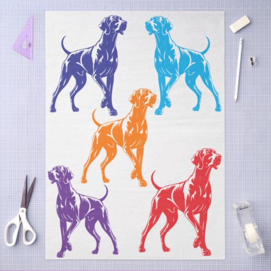 Weimaraner farbenfroh  seidenpapier (Basteln)