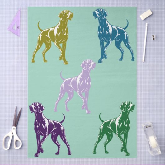 Weimaraner farbenfroh  seidenpapier (Basteln)