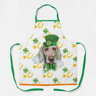 Weimaraner Ferienhaus Dekor St. Patrick's Day Hund Schürze