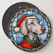Weimaraner Festgläschen Weihnachten Button (Vorne & Hinten)