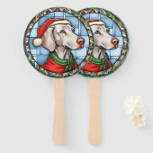 Weimaraner Festgläschen Weihnachten Fächer (Vorne und Hinten)