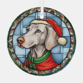 Weimaraner Festgläschen Weihnachten Ornament Aus Glas (Rückseite)