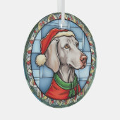Weimaraner Festgläschen Weihnachten Ornament Aus Glas (Vorderseite Rechts)