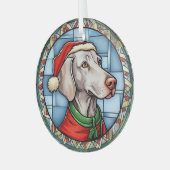 Weimaraner Festgläschen Weihnachten Ornament Aus Glas (Vorderseite links)