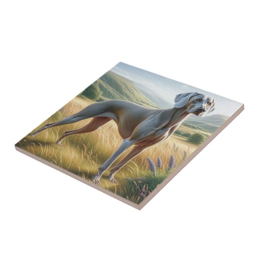 Weimaraner Fliese (Seite)
