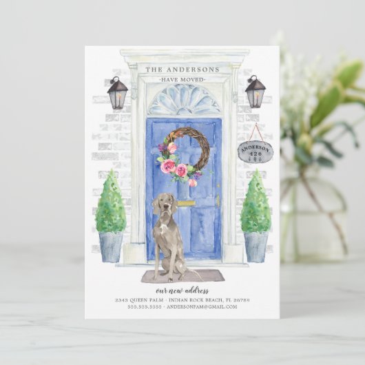 Weimaraner Fronttür-Bewegung Ankündigung (Stehend Vorderseite)