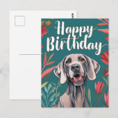 Weimaraner Geburtstag Postkarte (Vorne/Hinten)