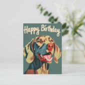 Weimaraner Geburtstag Postkarte (Stehend Vorderseite)