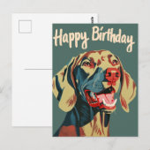 Weimaraner Geburtstag Postkarte (Vorne/Hinten)
